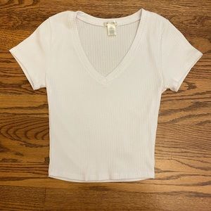 White cropped shirt
